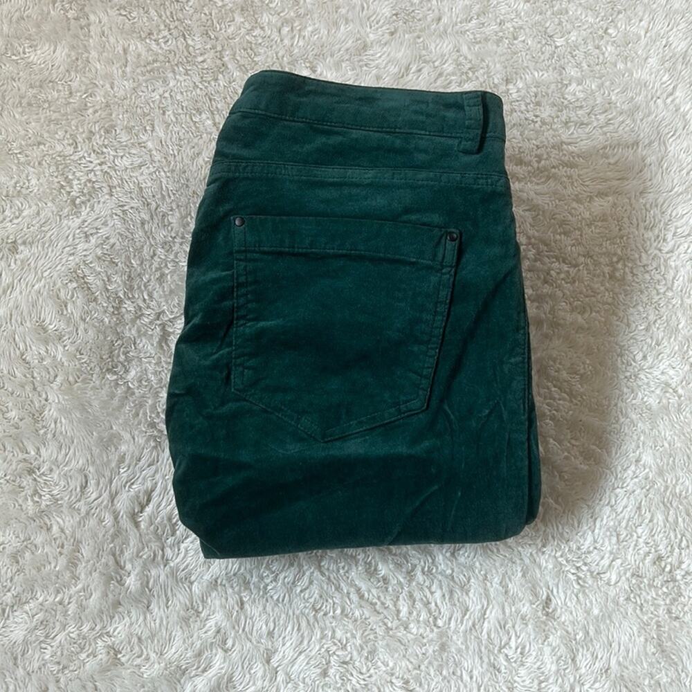 Yerse‎ forest green low rise velvet skinny jeans pants NWT small T1 30x31